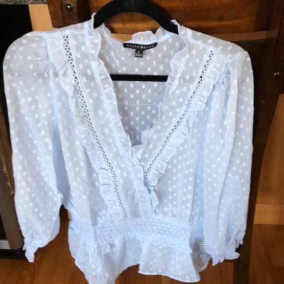 Light Blue Top By Haute Monde S M L 💙 - Picture 8 of 16